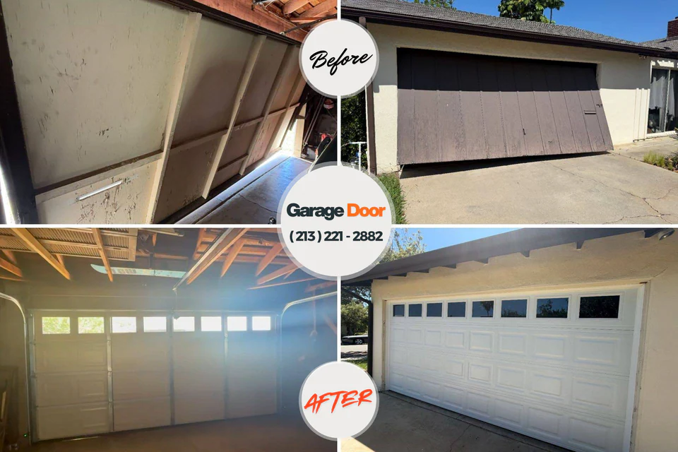 Before and after: garage door repair New Wilmington, PA